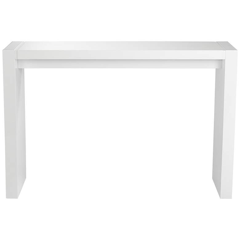Velia 60&quot; Wide High-Gloss White Modern Bar Table more views