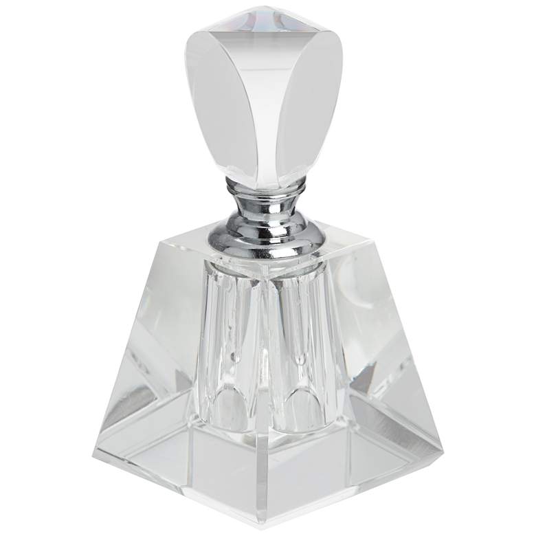 Aston 3 3/4&quot;H Clear Glass Pyramid Decorative Perfume Bottle more views