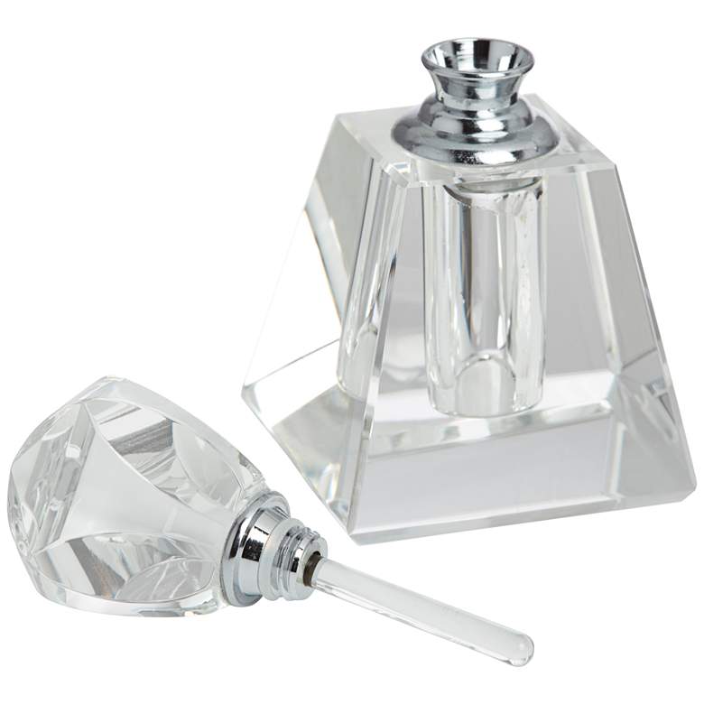 Aston 3 3/4&quot;H Clear Glass Pyramid Decorative Perfume Bottle more views