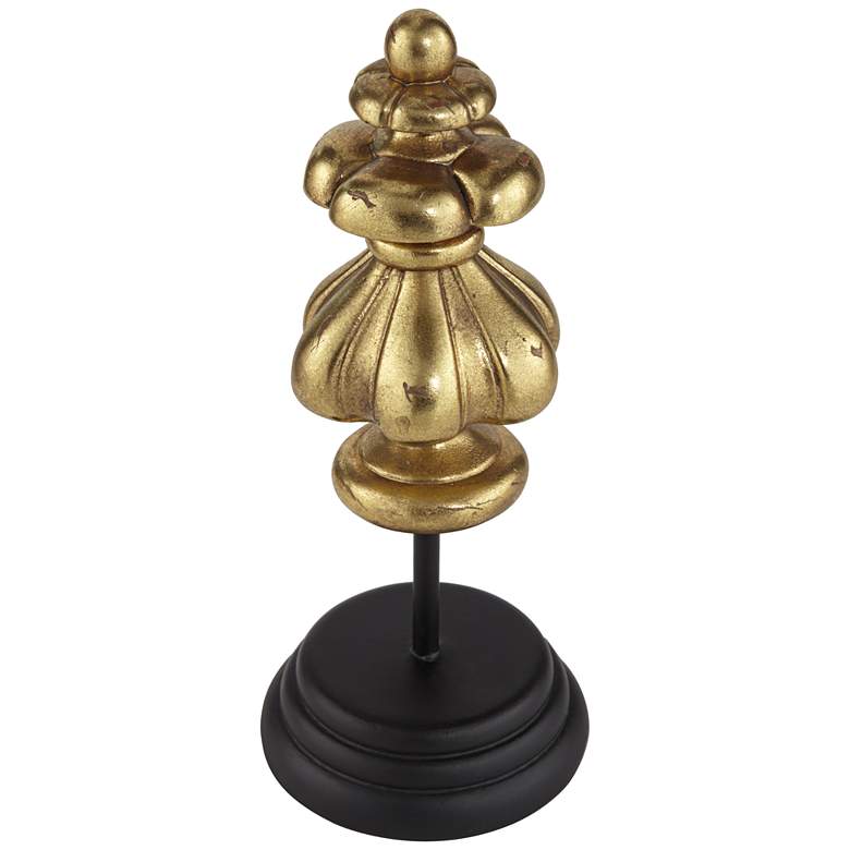 Charlotta 9 3/4&quot; High Matte Gold Finish Traditional Finial Statue more views