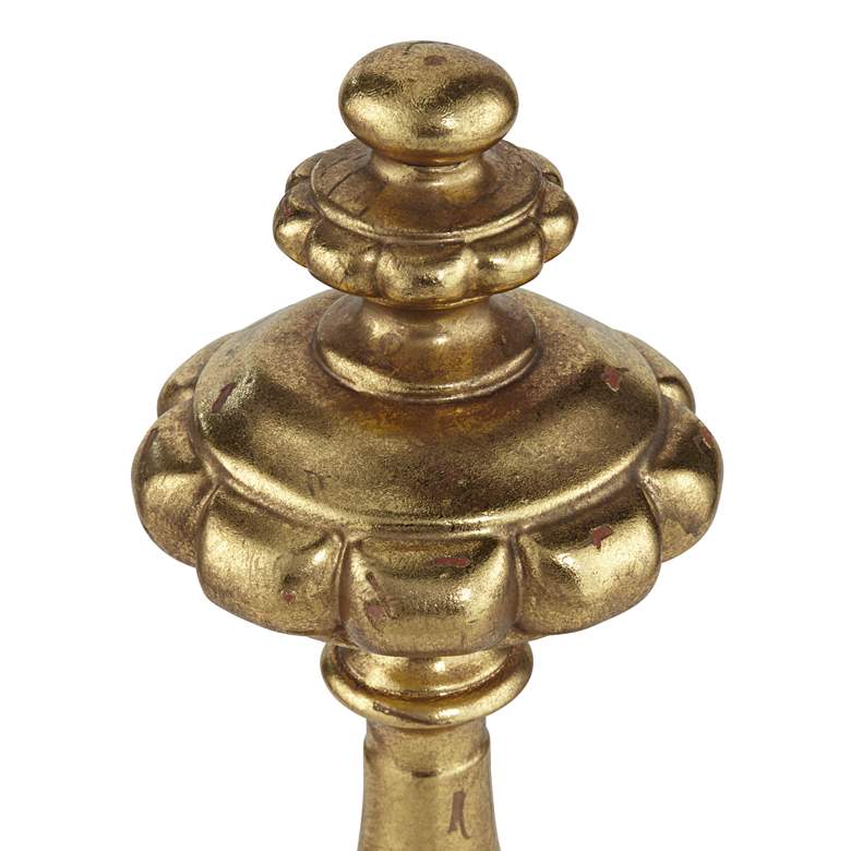 Charlotta 13 1/2&quot; High Matte Gold Finish Traditional Finial Statue more views