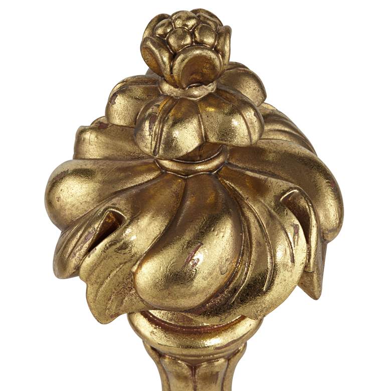 Charlotta 16&quot; High Matte Gold Finish Traditional Floral Finial Statue more views