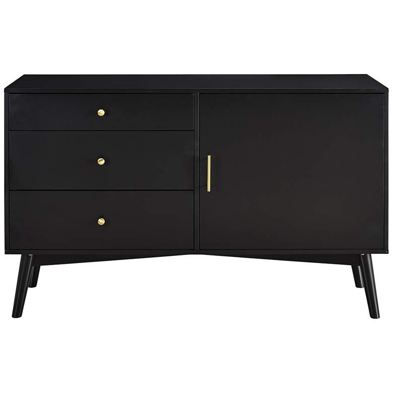 angelo:HOME 52&quot; Wide Black 3-Drawer Wood TV Stand more views