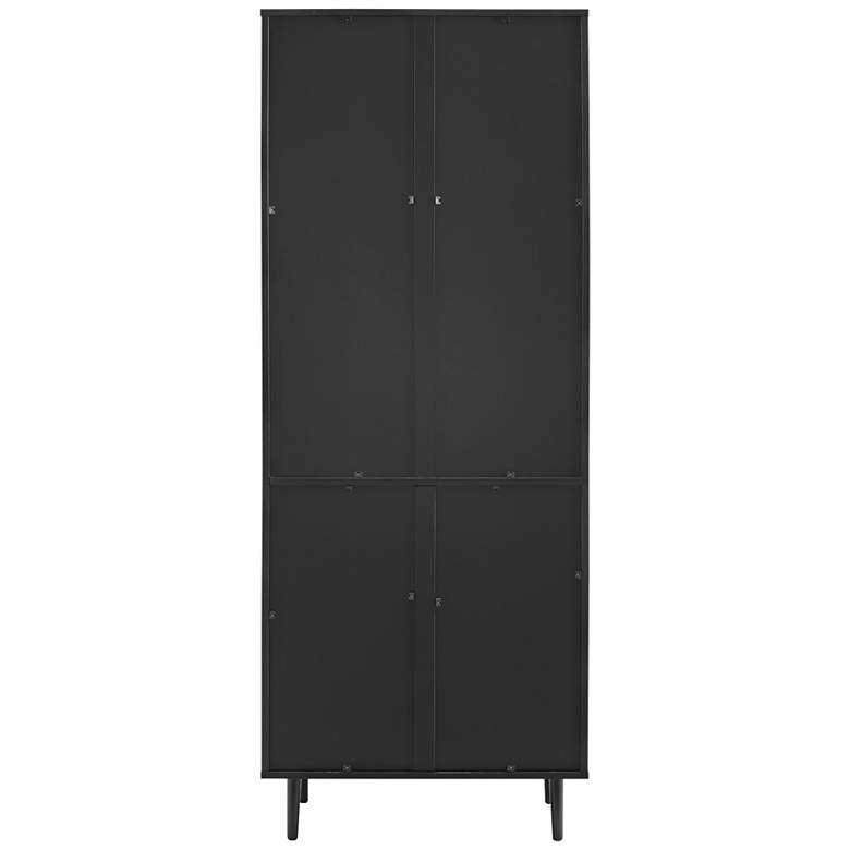 Richmond 26&quot; Wide Solid Black Wood 2-Door Bookmatch Hutch more views