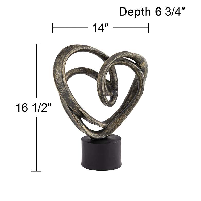 Image 6 Looping Heart 16 1/2" High Antique Bronze Sculpture more views