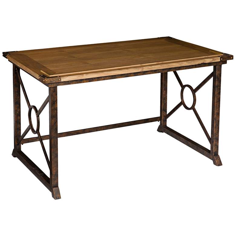 Knightley 51 1/2&quot; Wide Weathered Oak Tilt-Top Drafting Table more views