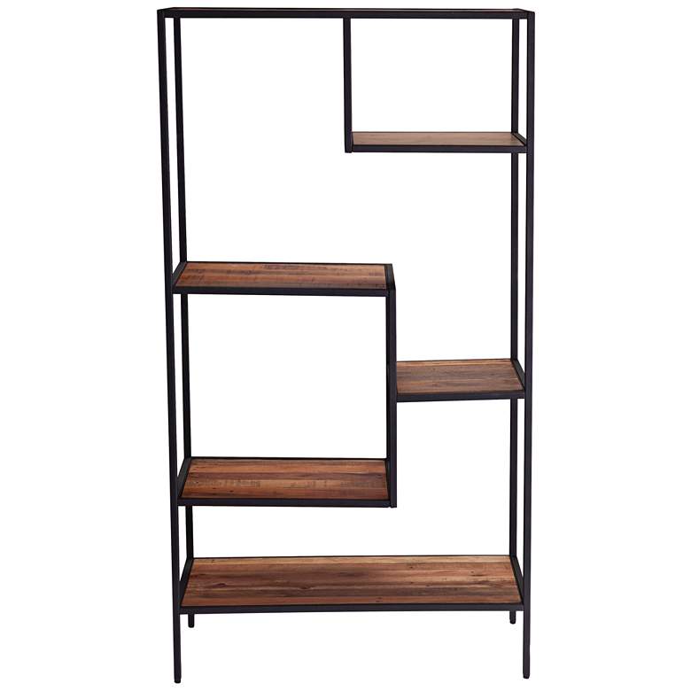 Mathry 31 1/2&quot; Wide Natural and Gray 5-Shelf Etagere more views