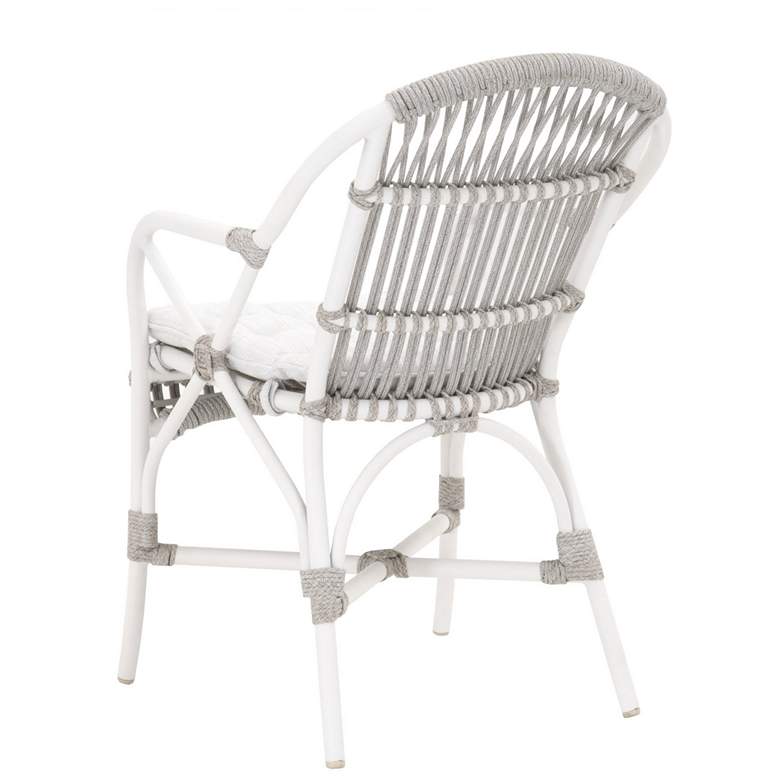 Lido Taupe and White Woven Outdoor Armchairs Set of 2 more views