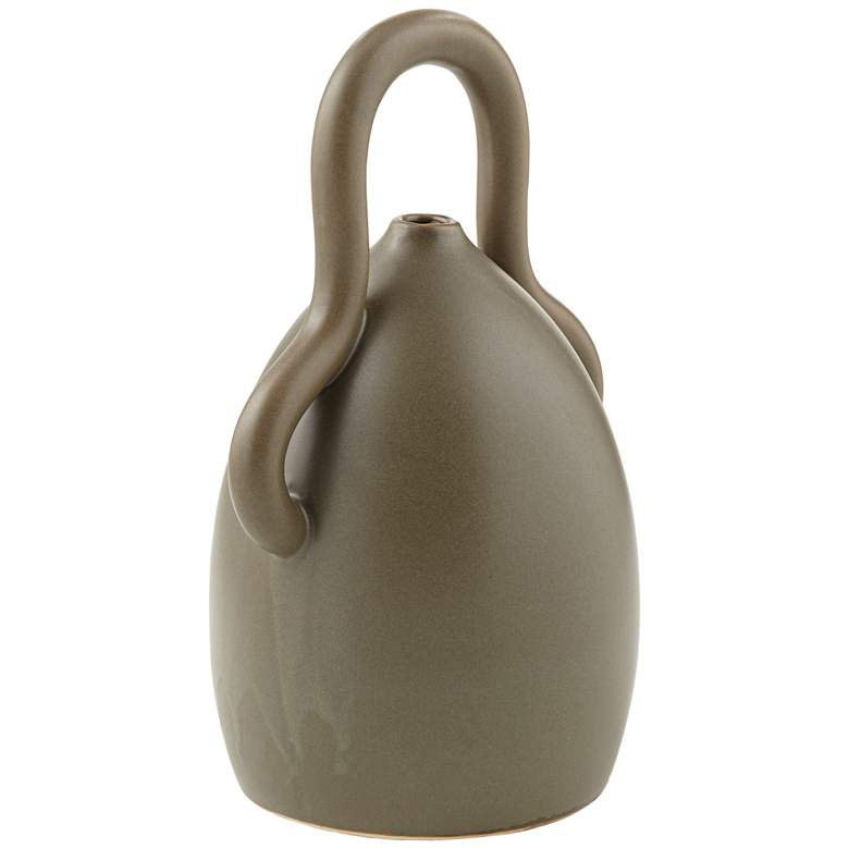 Image 3 Stoneware 8 1/2" High Decorative Aromatherapy Bottle Vase with Handle more views