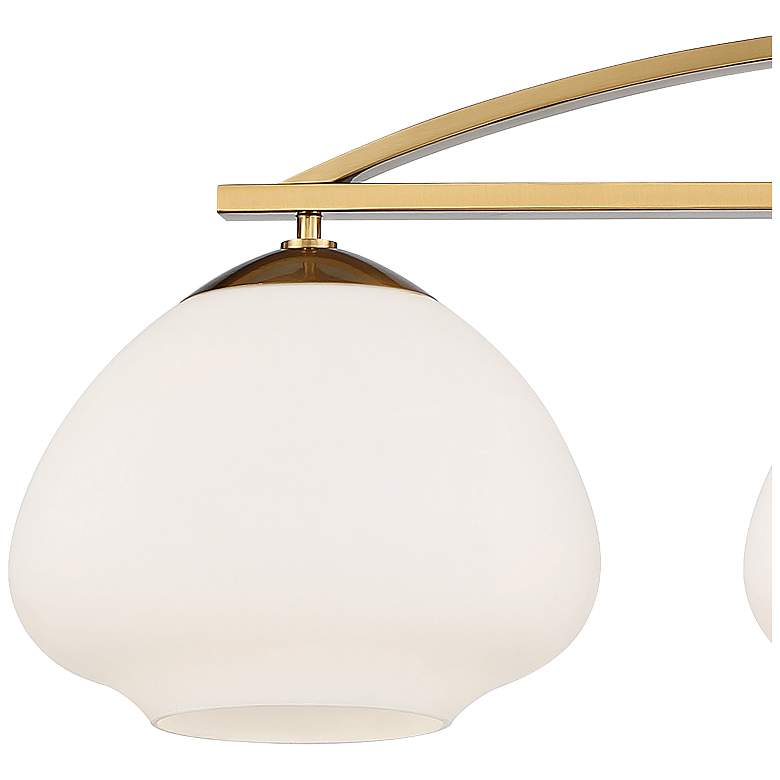 Orilla 42 1/4&quot; Wide Warm Brass and Opal Glass Island Pendant Light more views