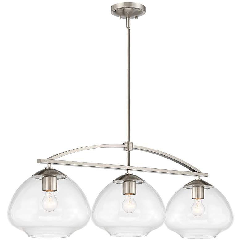 Image 5 Orilla 42 1/4" Wide Brushed Nickel Clear Glass Island Pendant Light more views