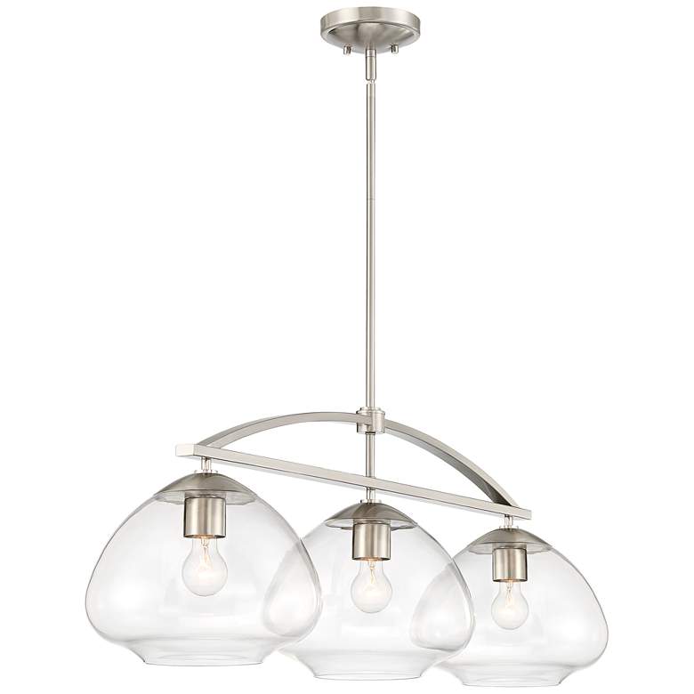 Image 6 Orilla 42 1/4" Wide Brushed Nickel Clear Glass Island Pendant Light more views