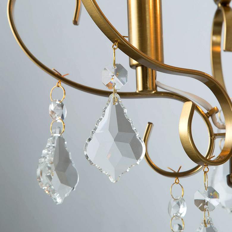 Image 5 Marley 13" Wide Gold Metal and Crystal 3-Light Chandelier more views