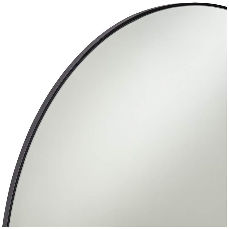 Aryn Matte Black Metal 23 1/2&quot; x 30&quot; Oval Wall Mirror more views
