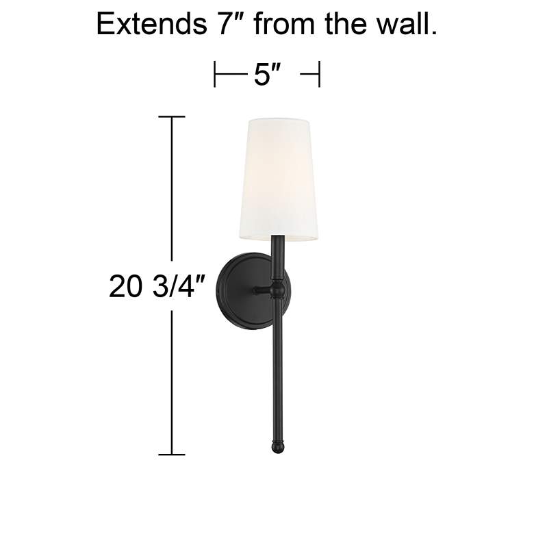 Greta 21&quot; High Bronze Wall Sconce with Linen Shade more views
