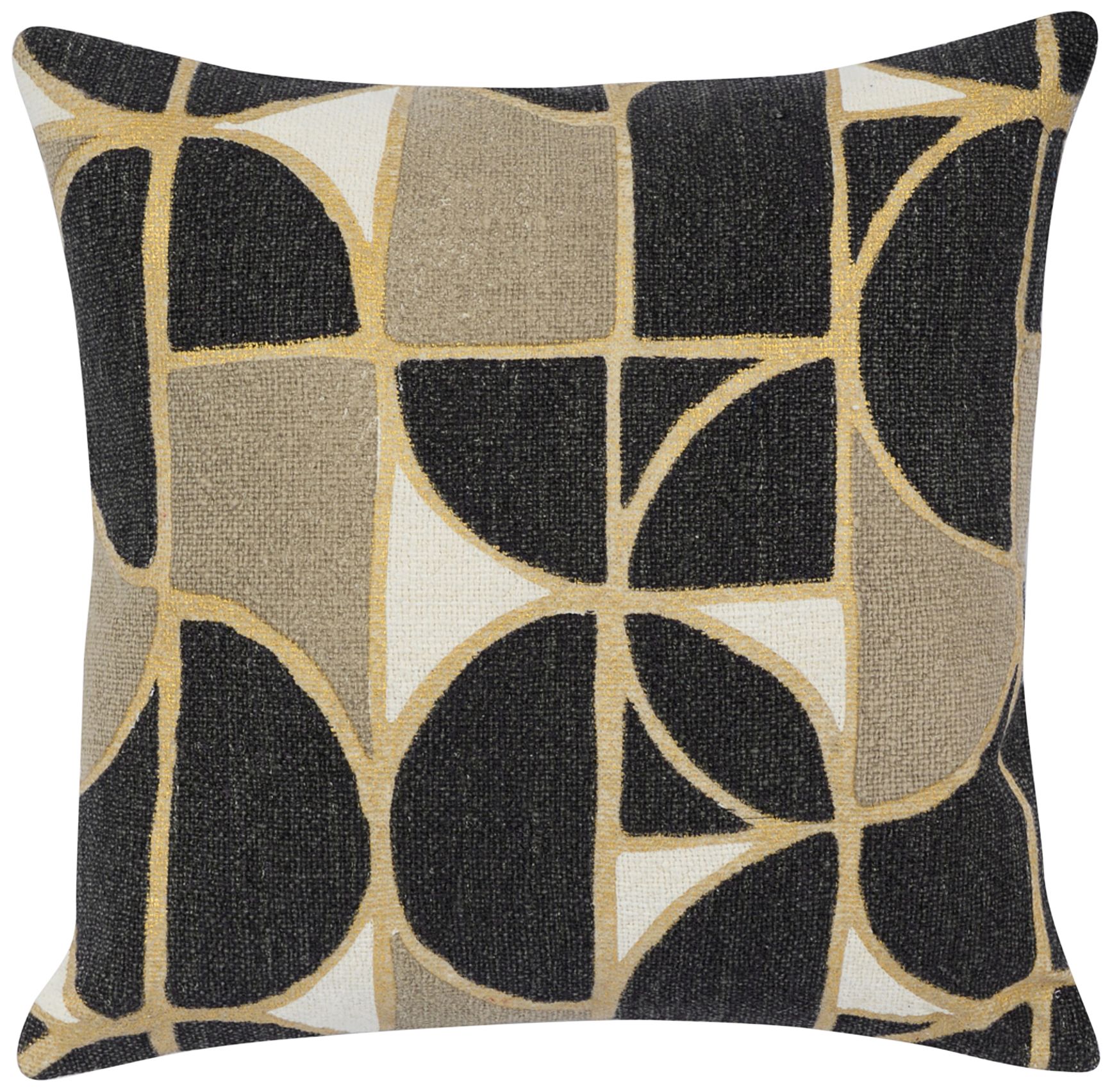 Glam Black and Gold 18" Square Decorative Pillows Set of 3 924K0