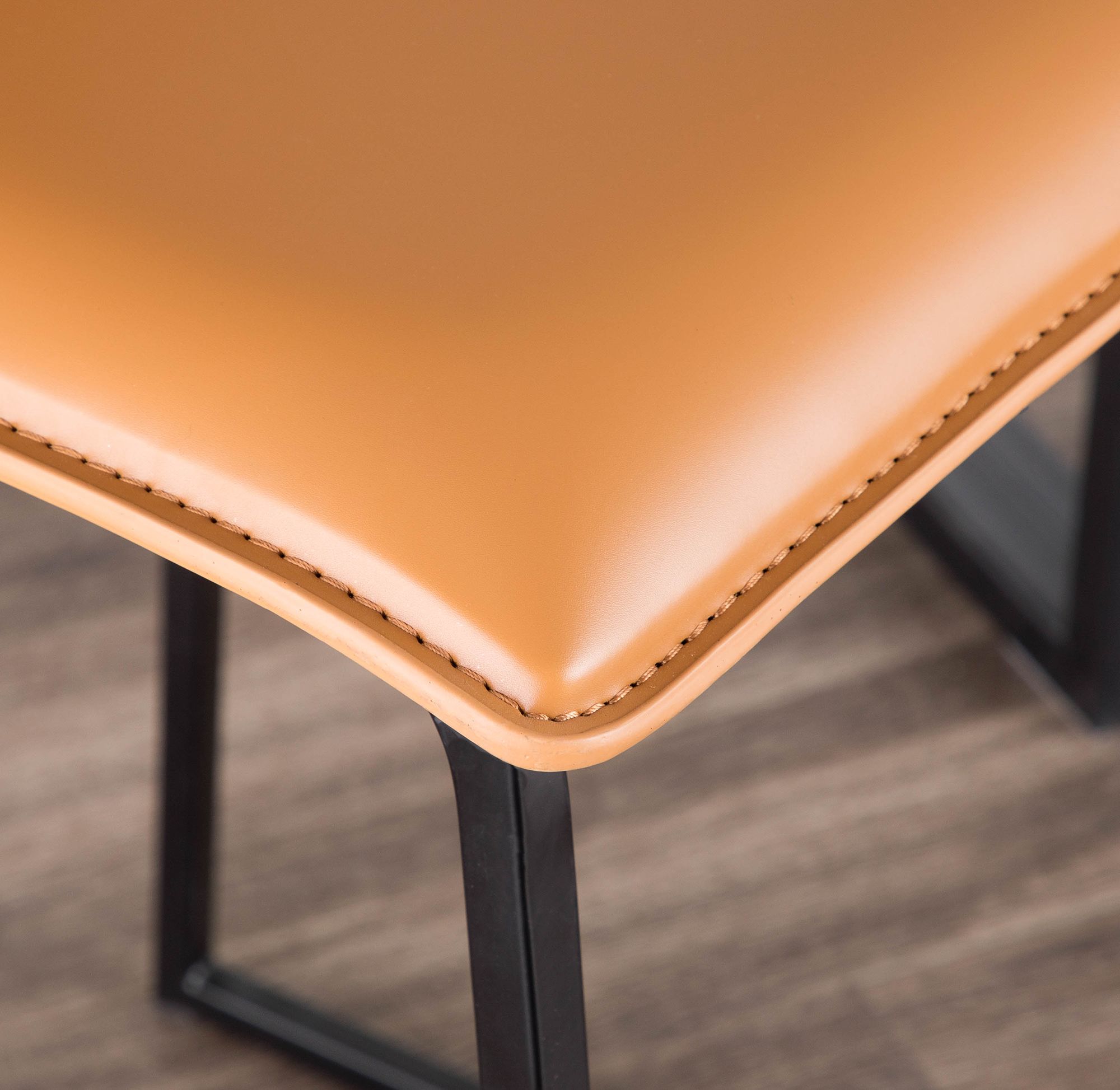 Mara 24 1/2" Camel Faux Leather Counter Stools Set of 2 924T0