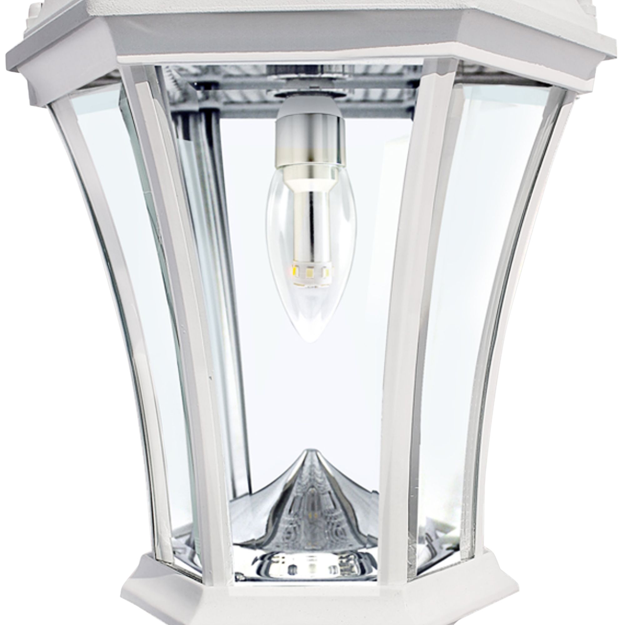 Victorian 15" High White Solar LED Outdoor Post Light 92N99 Lamps Plus