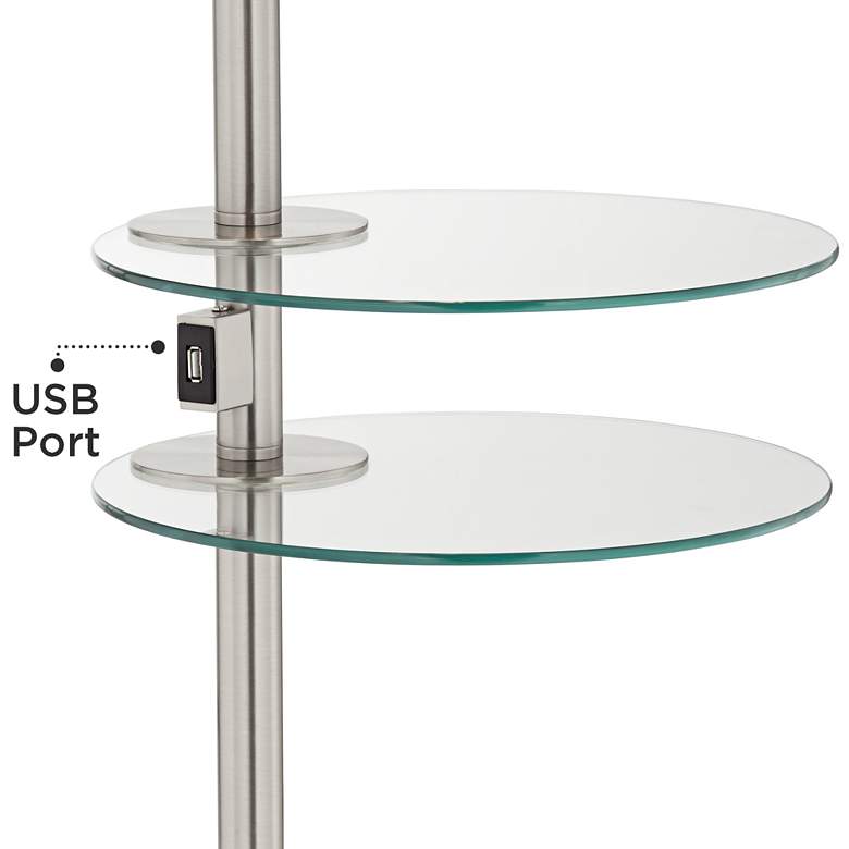 Image 6 Possini Euro Concierge Double Tray USB Floor Lamps Set of 2 more views
