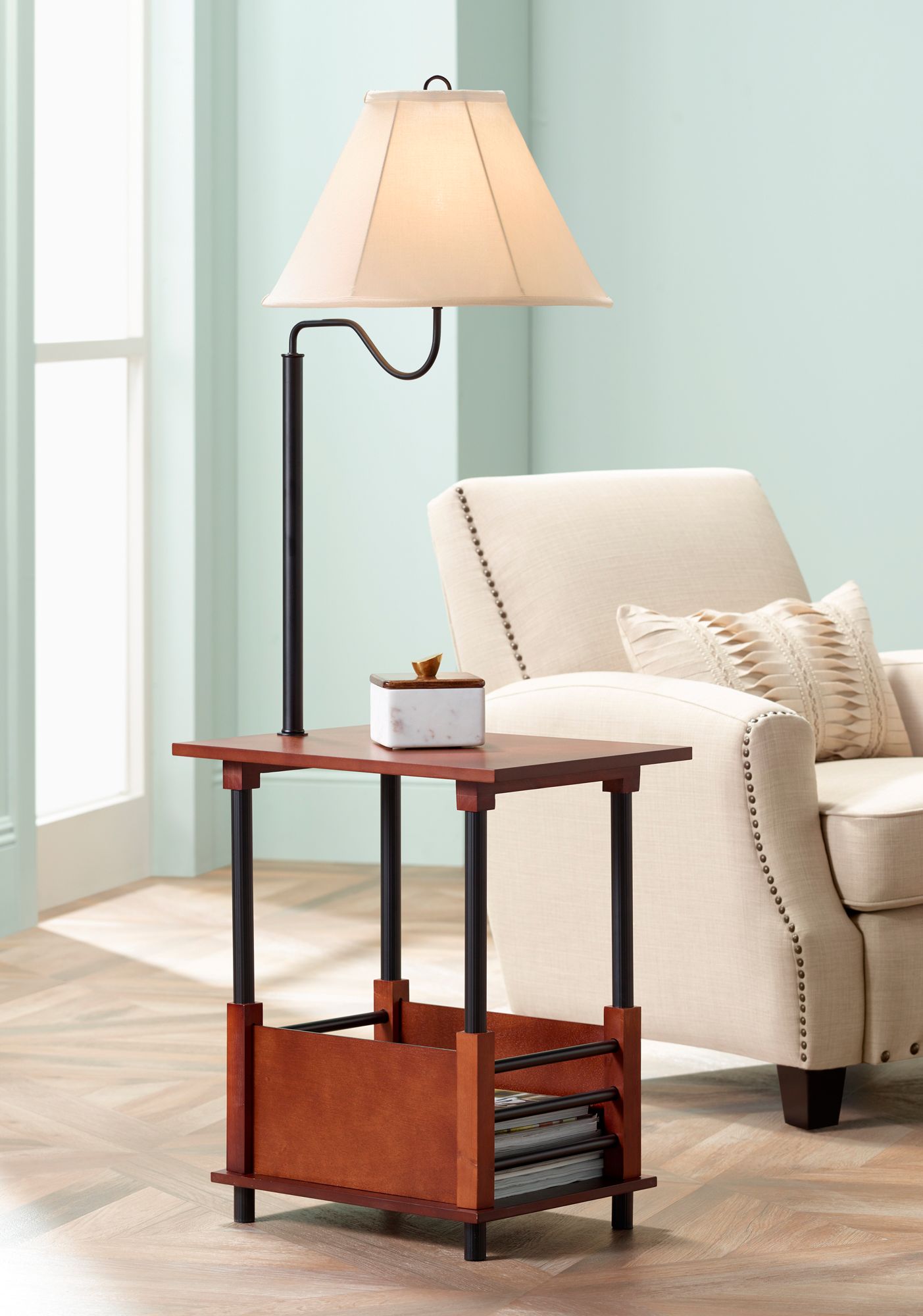Marville Mission Style End Table Floor Lamps Set of 2 92V88 Lamps Plus