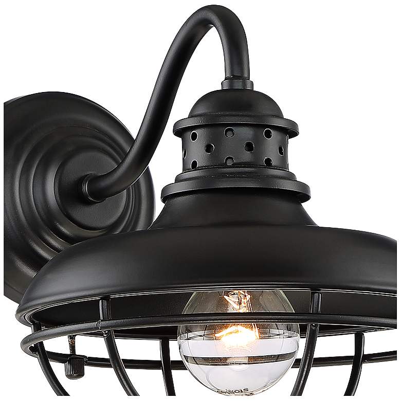 Image 3 Franklin Park 9" High Black Finish Metal Cage Outdoor Wall Light more views