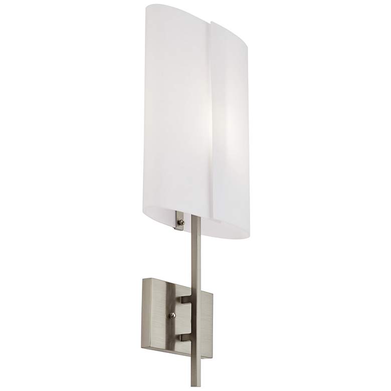 Lennon 24 1/2&quot; High Brushed Nickel White Acrylic Wall Sconce more views