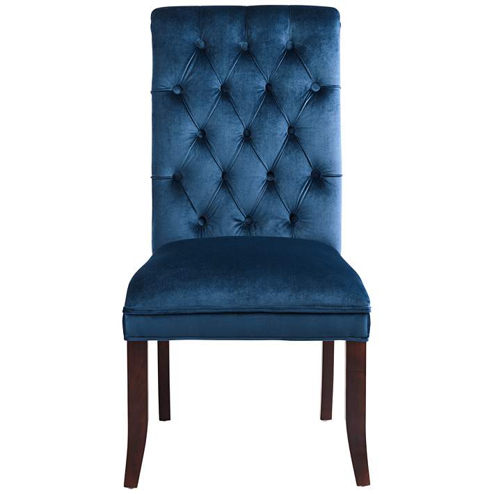 Dillan Modern Blue Tufted Dining Chairs, Navy Blue Tufted Dining Room Chairs