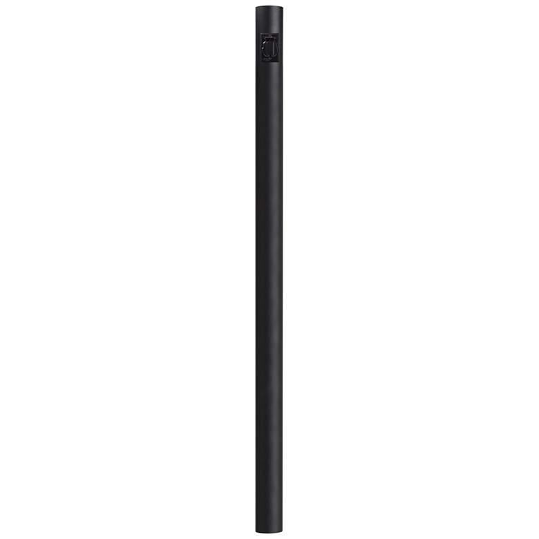 Black 84&quot; High Outdoor Direct Burial Lamp Post with Outlet more views