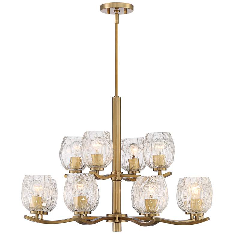 Image 5 Stiffel Veronica 33 1/4" Wide Gold and Glass 12-Light Chandelier more views