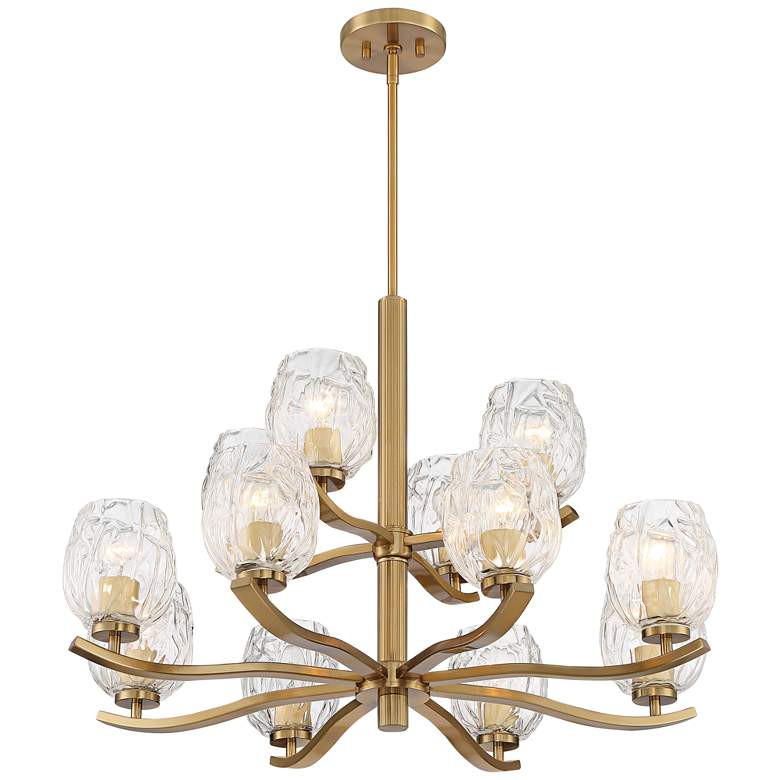 Image 6 Stiffel Veronica 33 1/4" Wide Gold and Glass 12-Light Chandelier more views