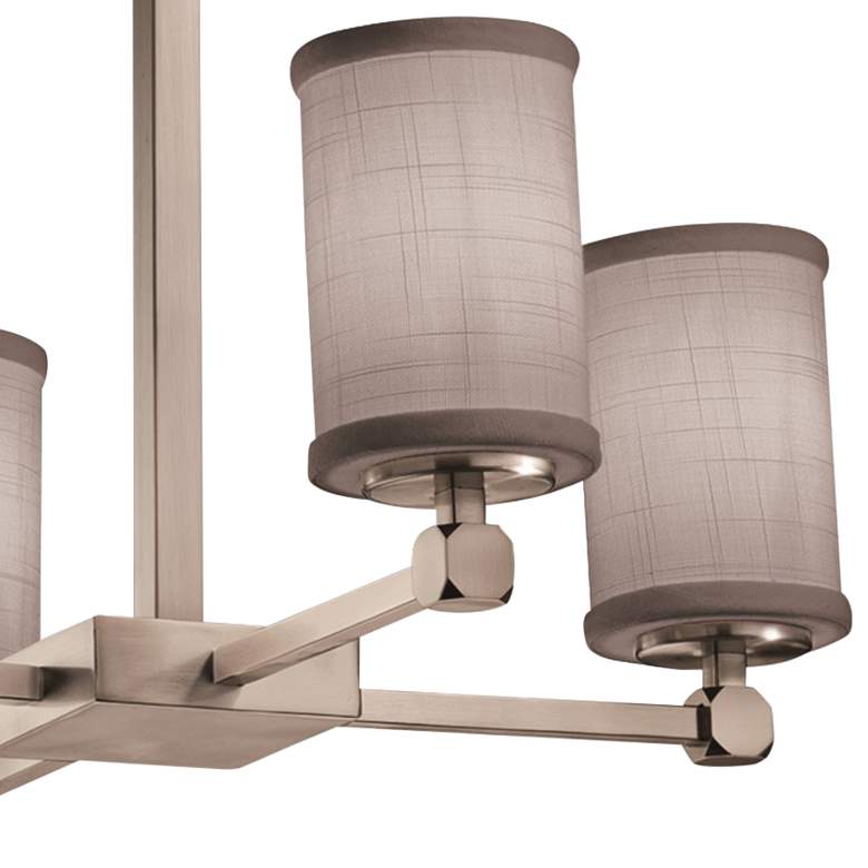 Textile&trade; 21&quot;W Chrome and Gray 4-Light LED Chandelier more views
