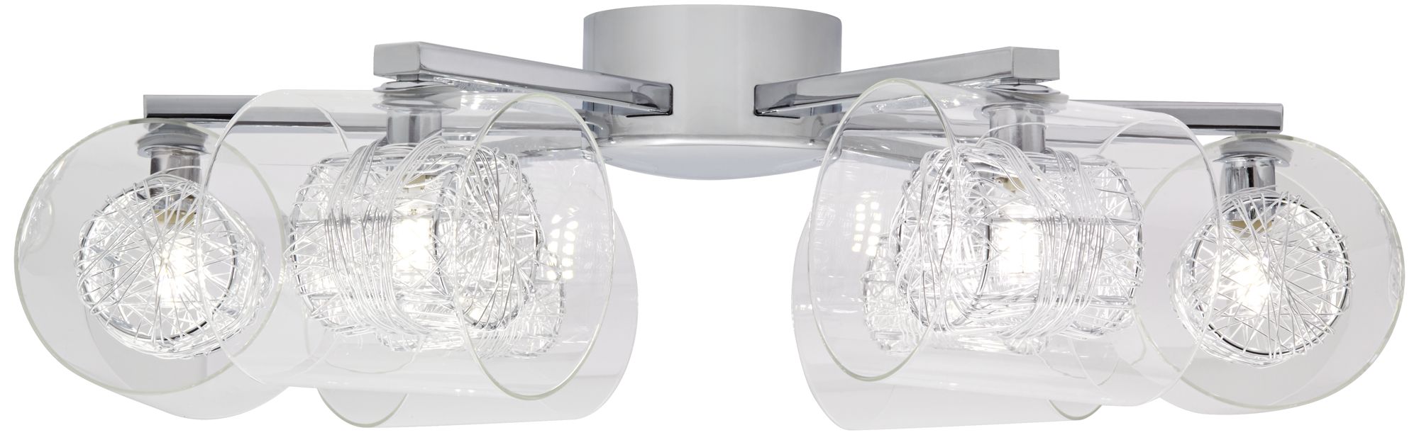 Possini Euro Wrapped Wire 24" Wide Chrome Ceiling Light 94240