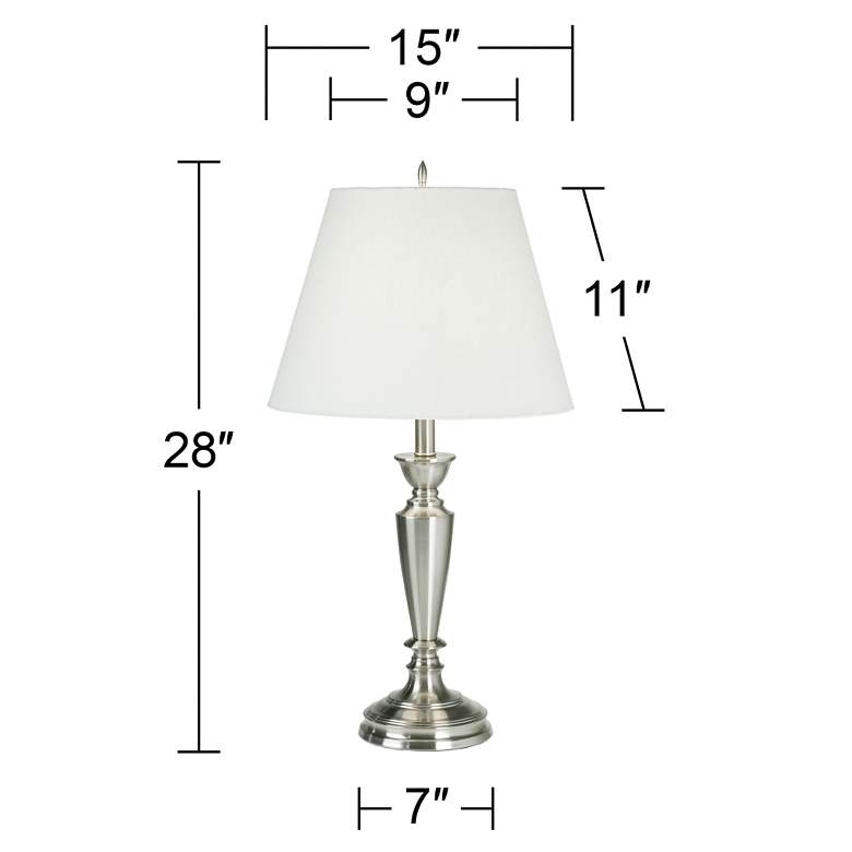 Image 7 Brushed Nickel Table Lamps Set of 2 more views
