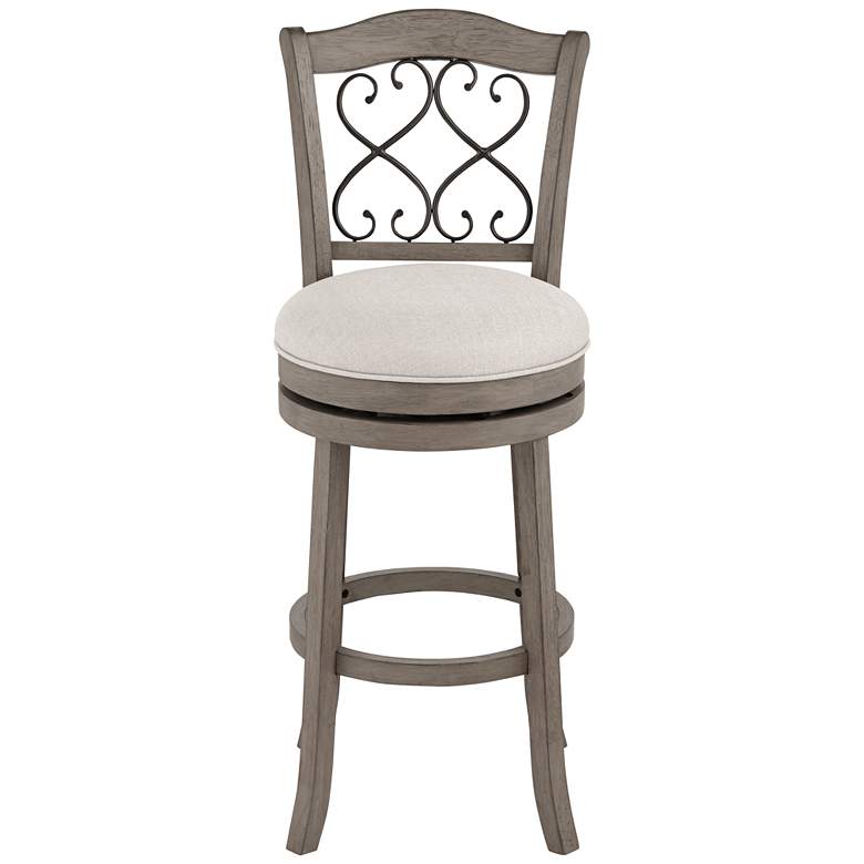 Newton 26&quot; Gray Fabric and Wood Swivel Counter Stool more views
