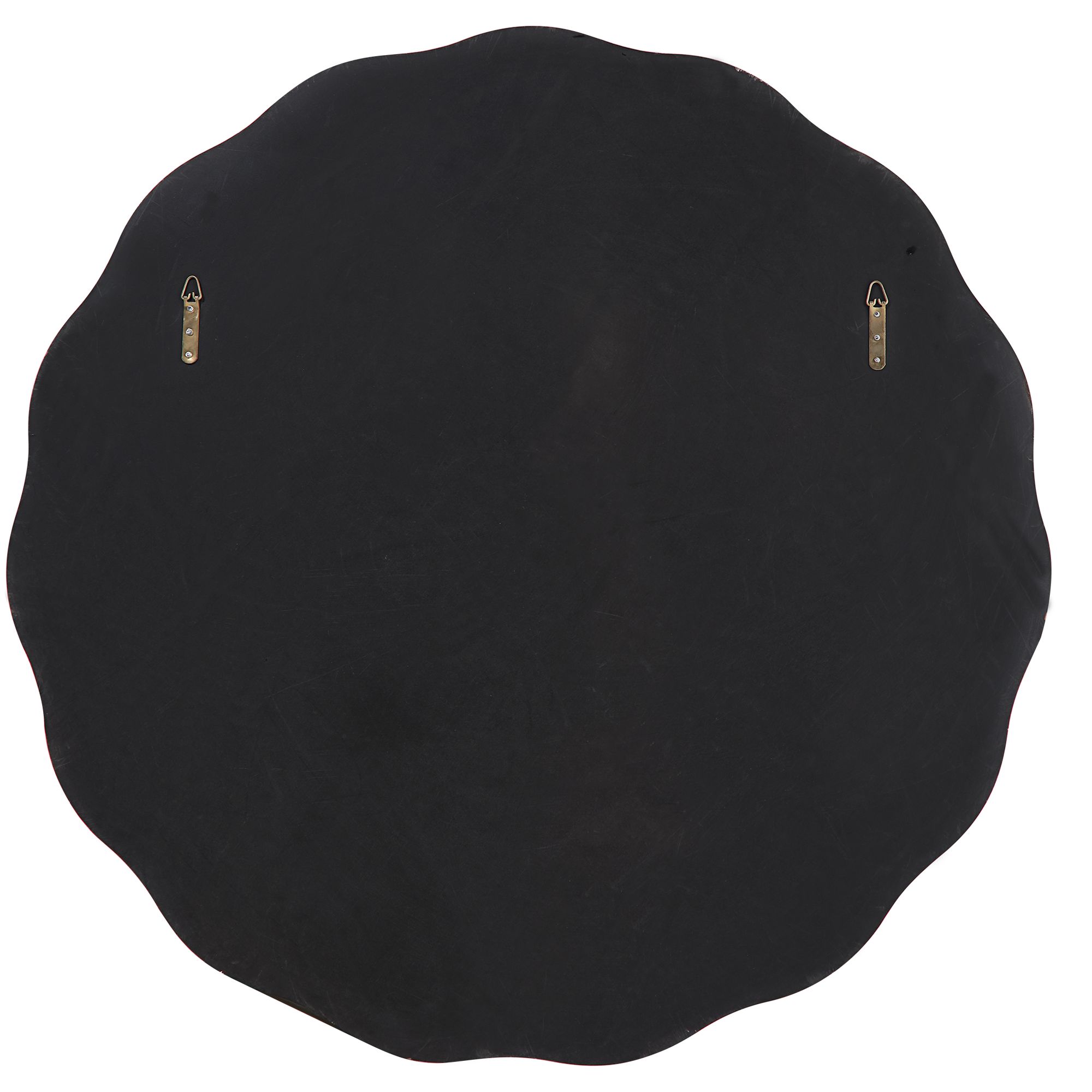 Uttermost Satin Black 42" Round Scalloped Wall Mirror 94K13