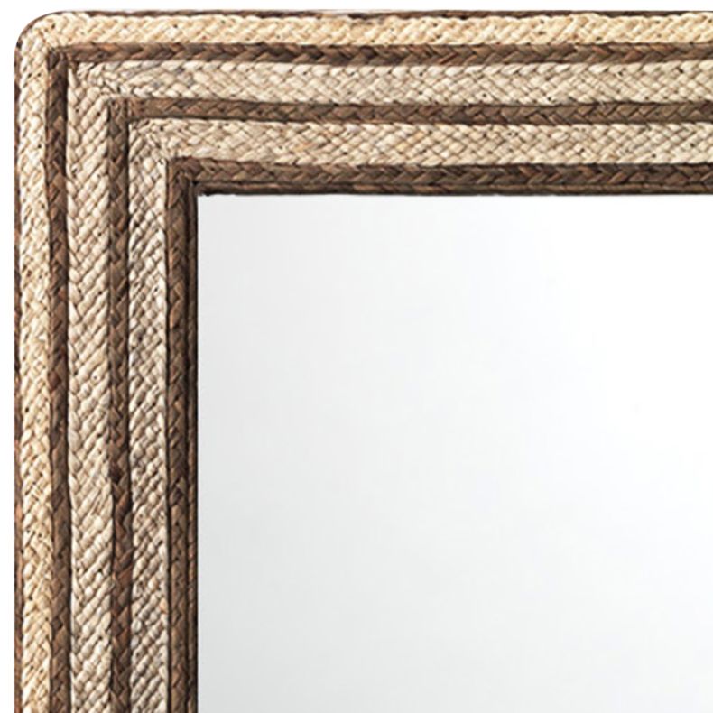 Evergreen Natural Braided Seagrass 30" Square Wall Mirror 94V20