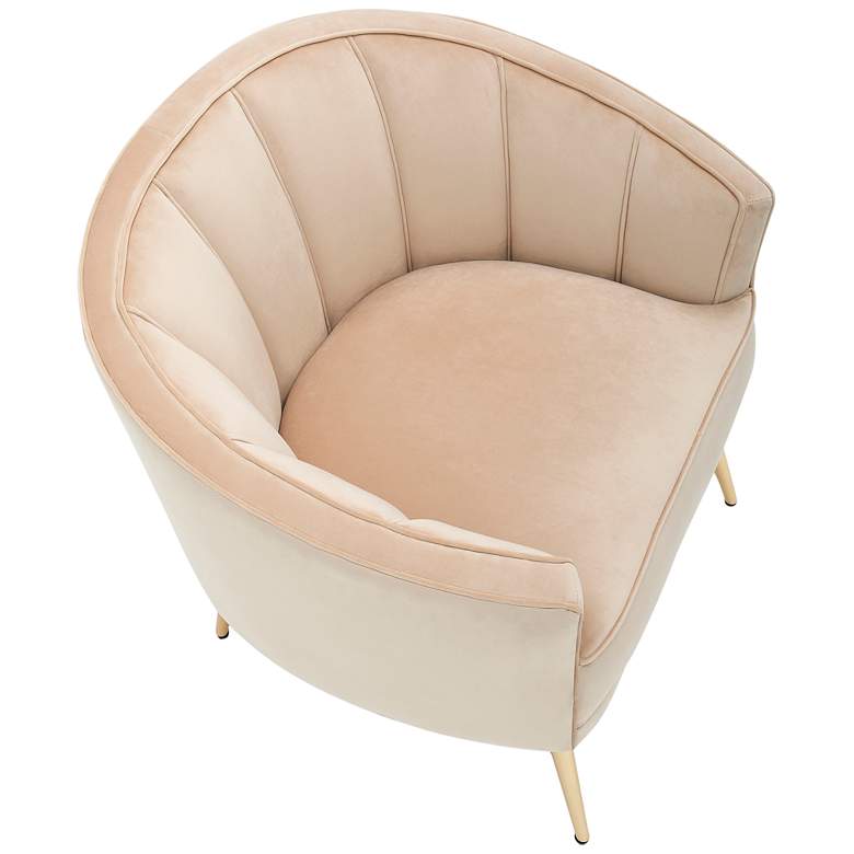 Tania Champagne Velvet Tufted Accent Chair more views