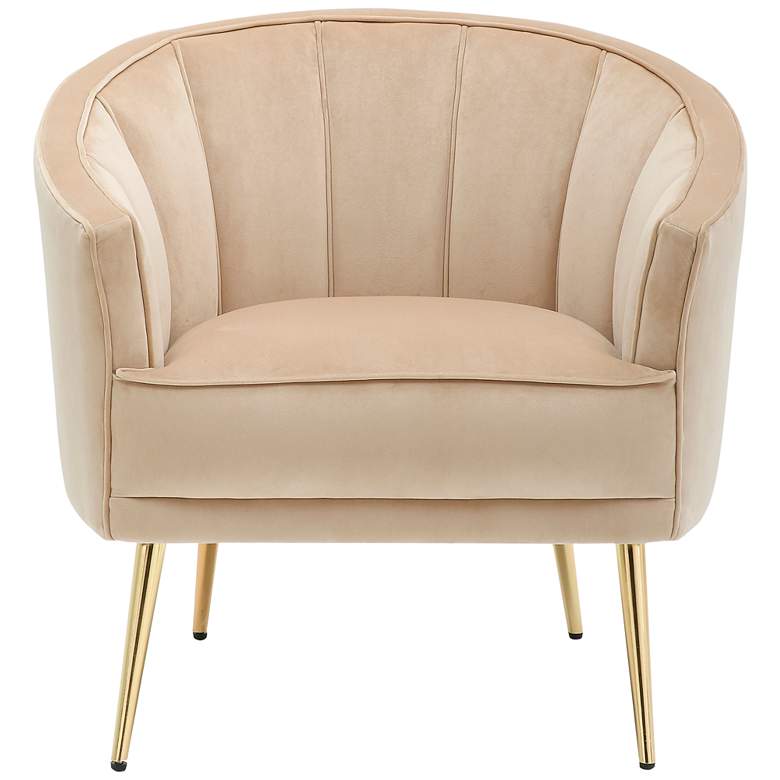 Tania Champagne Velvet Tufted Accent Chair more views