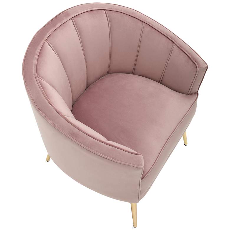 Tania Blush Pink Velvet Tufted Accent Chair more views