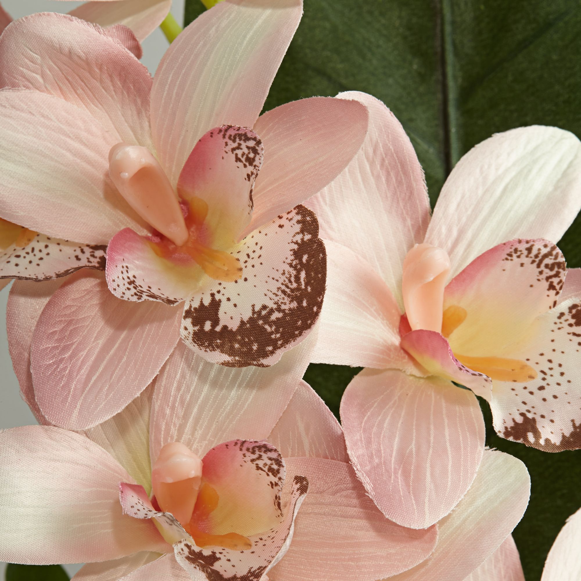 Pink Cymbidium Orchid 21" High Faux Flowers in Vase 94W66 Lamps Plus