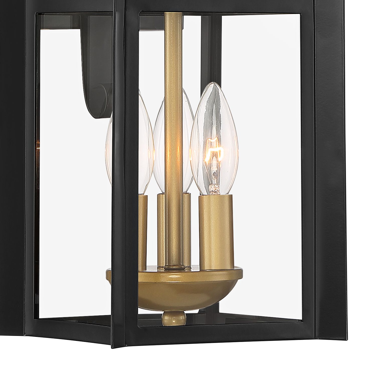 Bransford 19" High BlackBrass Outdoor Lantern Wall Light 94W81