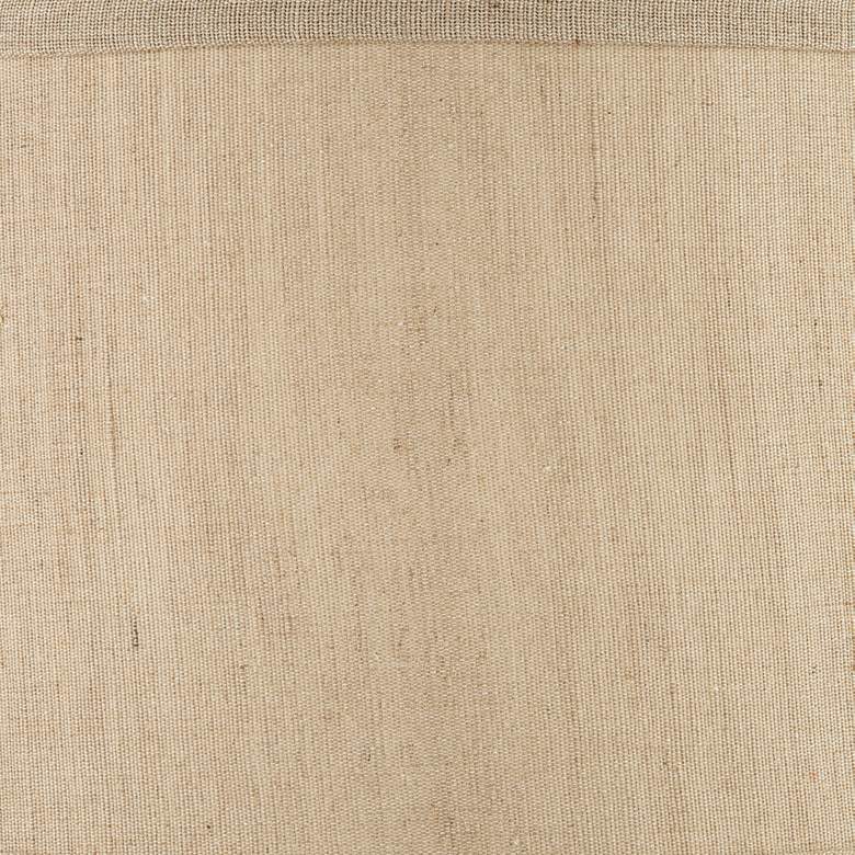 Taupe Linen Hardback Drum Lamp Shade 15x16x11 (Spider) more views