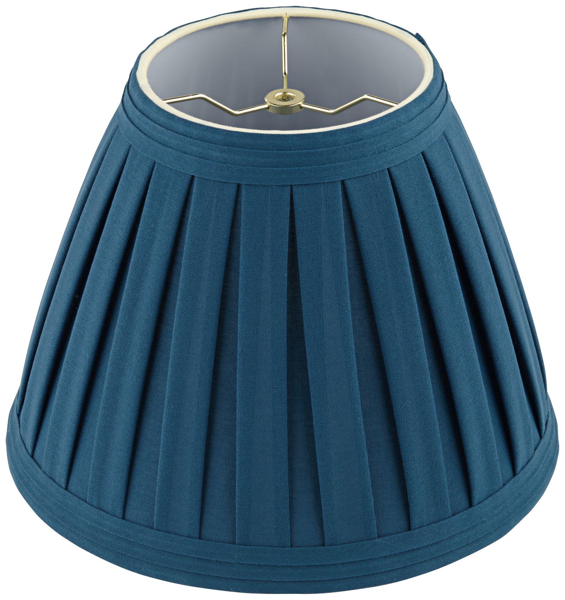 Deep Blue Teal Linen Box Pleat Empire Lamp Shade 7x14x11 (Spider