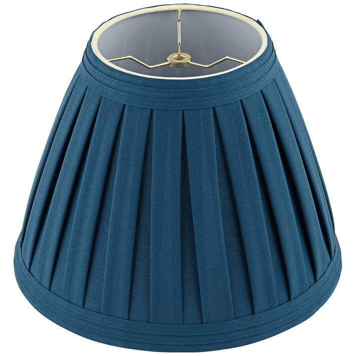 Deep Blue Teal Linen Box Pleat Empire, Teal Mini Lamp Shade