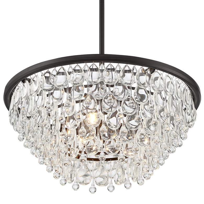Image 4 Lorraine 22" Wide Bronze and Crystal Pendant Light more views