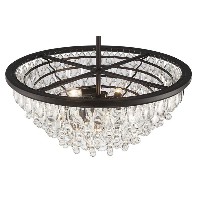 Image 5 Lorraine 22" Wide Bronze and Crystal Pendant Light more views