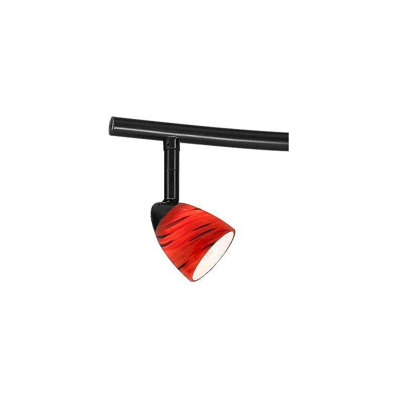 Image 2 Serpentine 3-Light Black and Red Adjustable Track Fixture more views