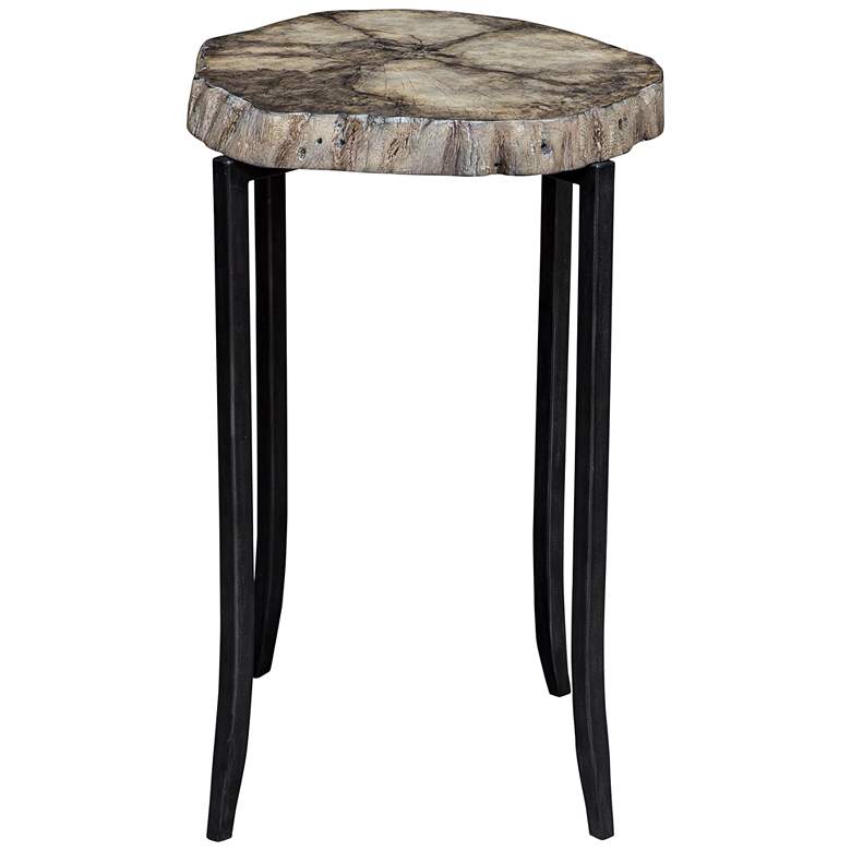 Uttermost Stiles 18 1/2&quot; Wide Petrified Brown Accent Table more views