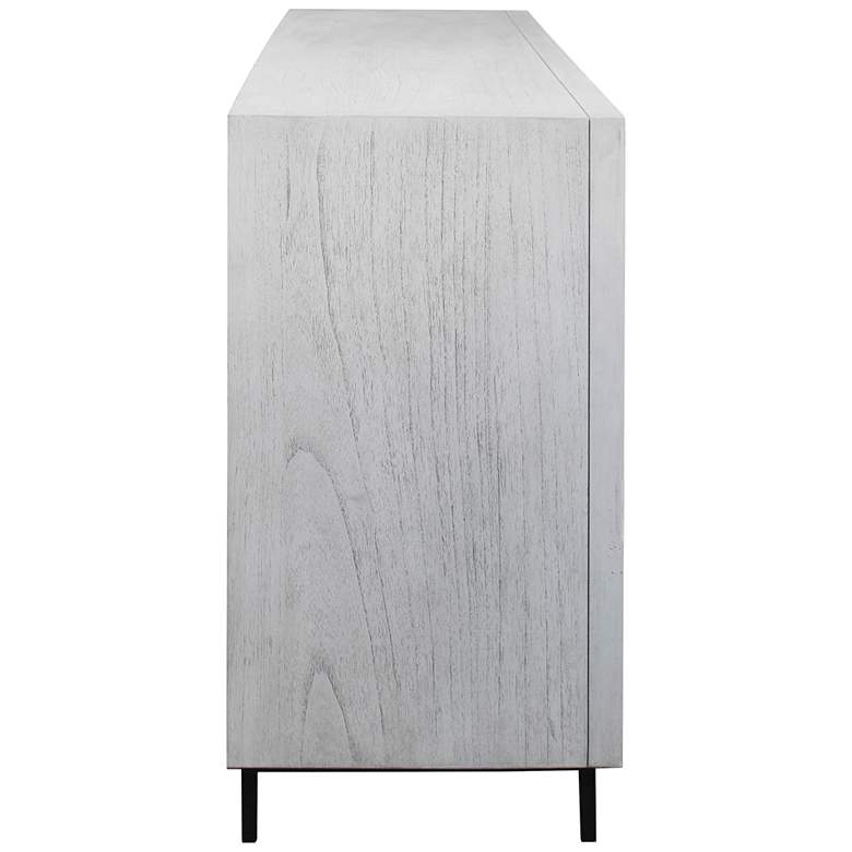 Checkerboard 67&quot; Wide White and Gray 4-Door Storage Cabinet more views