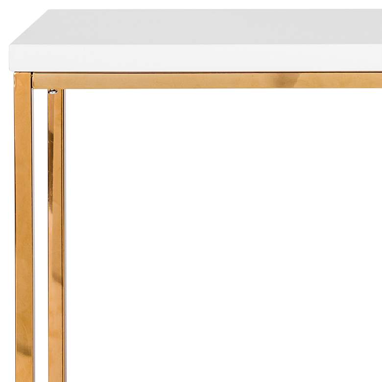 Teresa 35 1/2&quot; Wide White and Brushed Gold Console Table more views